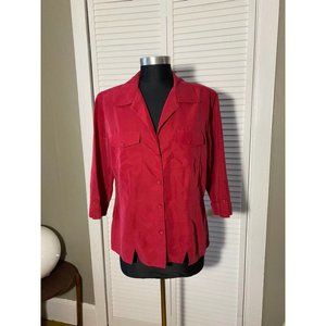 Vintage Apparenza Red Shirt M Rayon Blend